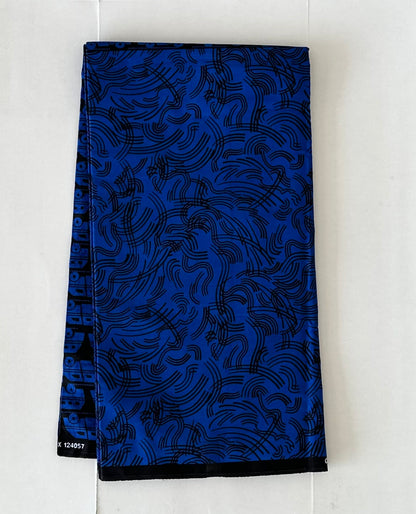 African Print Fabric, Ankara - Blue Fabric