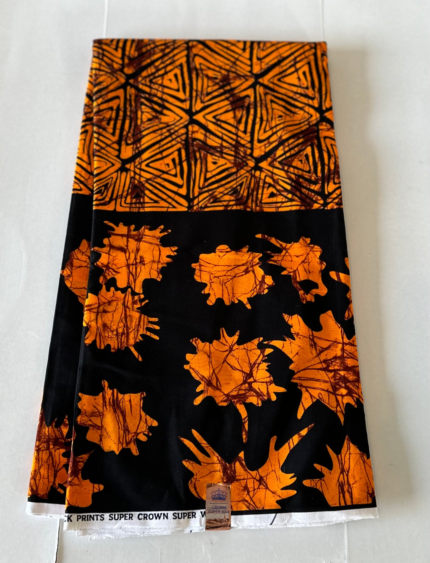 African Print Fabric, Ankara - Orange Fabric