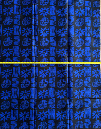 African Print Fabric, Ankara - Blue Fabric