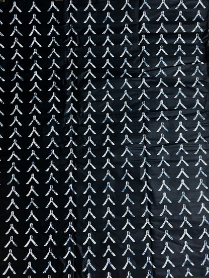 African Print Fabric, Ankara - Black and White Fabric