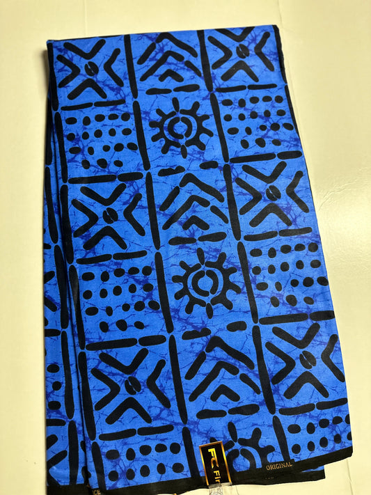 African Print Fabric, Ankara -Blue Fabric