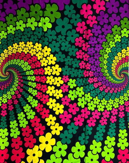 African Print Fabric, Ankara - Green, Pink, Yellow Fabric