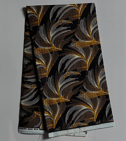 African Print Fabric, Ankara - Brown Fabric