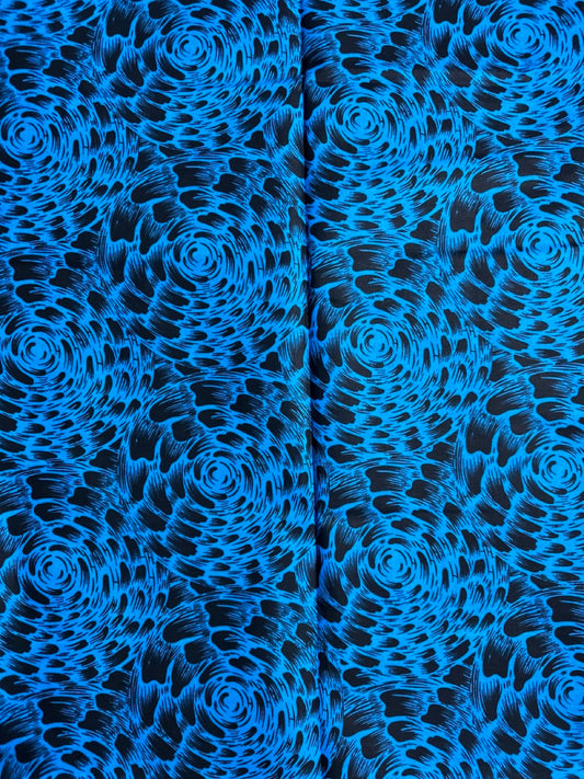 African Print Fabric, Ankara - Blue Fabric