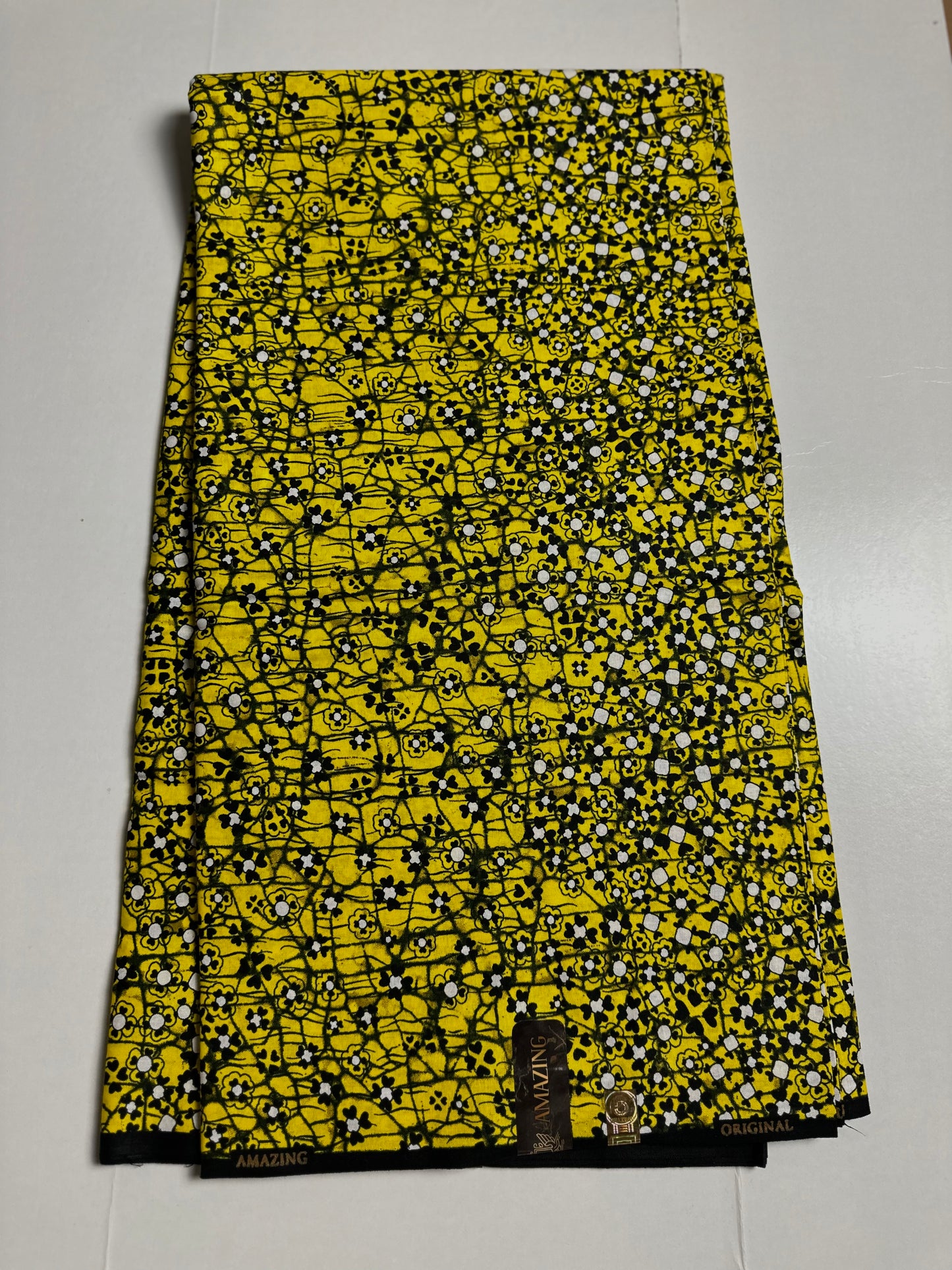 African Print Fabric, Ankara - Yellow Fabric
