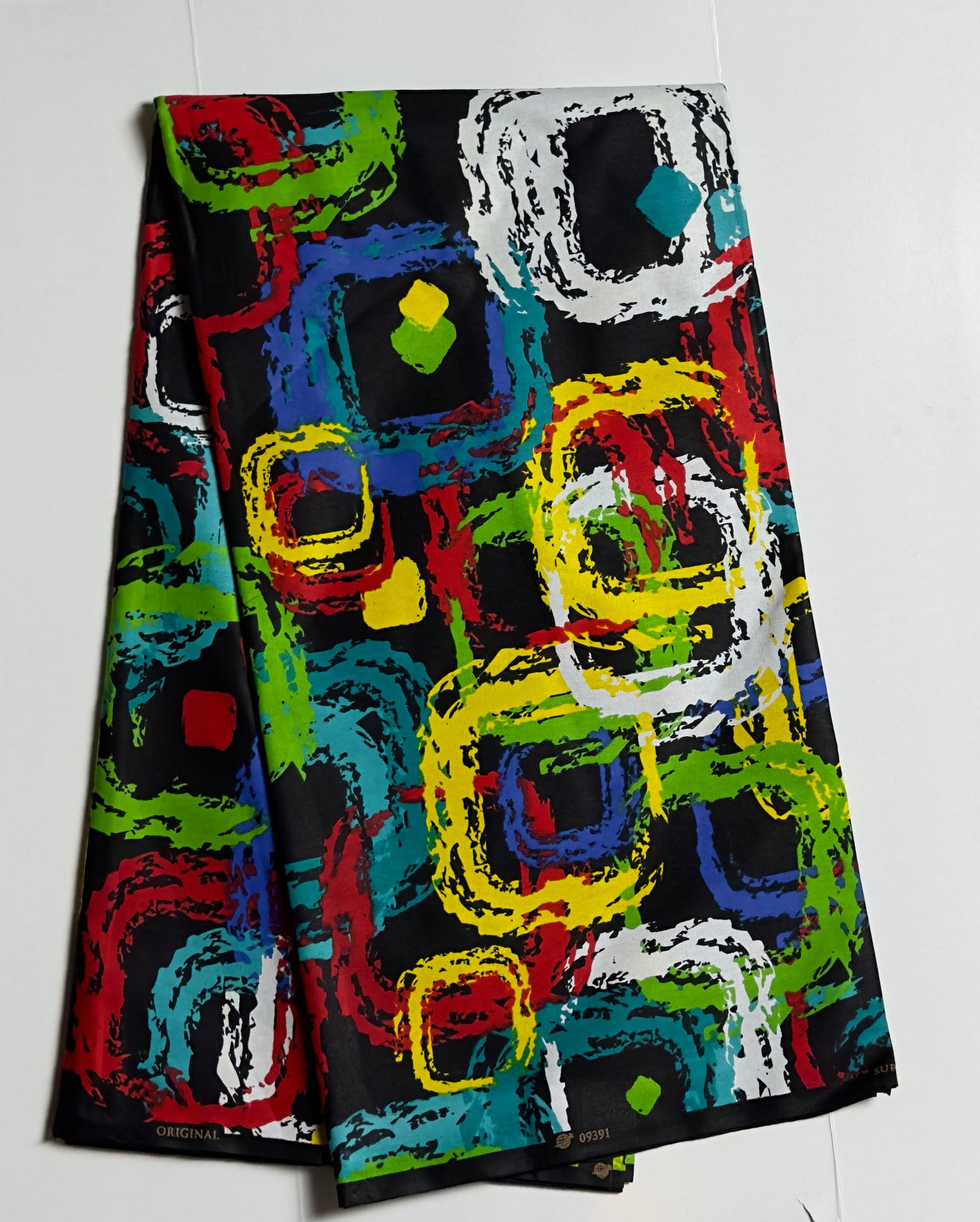 African Print Fabric, Ankara - Red, Green, Blue Fabric