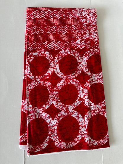 African Print Fabric, Ankara - Red Fabric