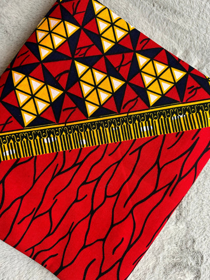 African Fabric - Craft African fabric - African Quilts - African Print Fabric - Red African print - Multicolor Fabric- Wholesale fabric