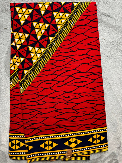 African Fabric - Craft African fabric - African Quilts - African Print Fabric - Red African print - Multicolor Fabric- Wholesale fabric