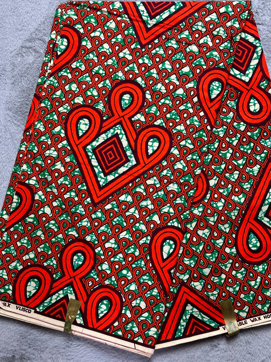 African Fabric - Ankara - African Print Fabric - Ankara Print - African Clothing - African Quilts - Orange African print Fabric