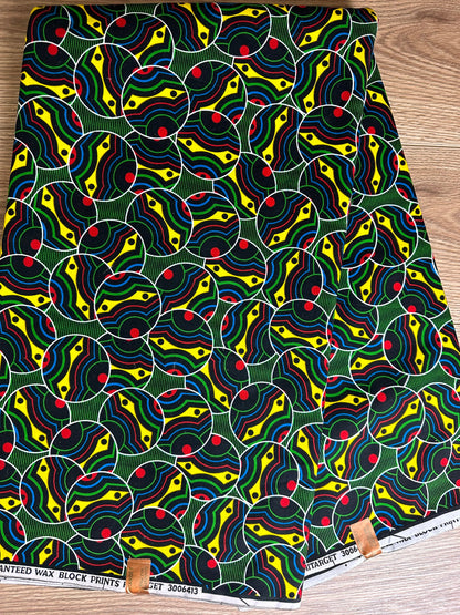 African Fabric - Green Ankara Print Fabric - African Print Fabric - Ankara Print - African Style - African Quilts - Multicolor Fabric