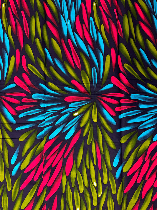 African Fabric - Ankara - African Print Fabric - Blue Ankara Print - African Style -African Quilts - Multicolor Fabric - Wholesale Fabric