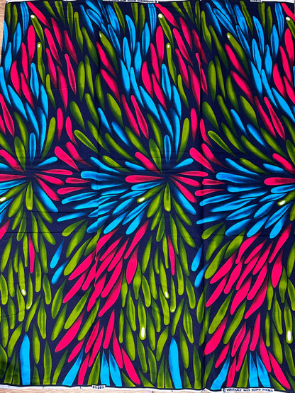 African Fabric - Ankara - African Print Fabric - Blue Ankara Print - African Style -African Quilts - Multicolor Fabric - Wholesale Fabric