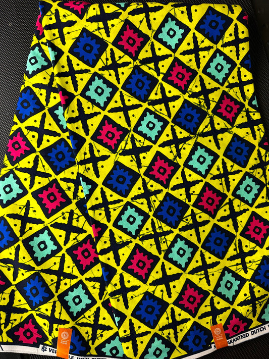 African Fabric - Yellow Ankara Fabric - African Print Fabric - African Clothing Fabric - Dressmaking Fabric - Ankara