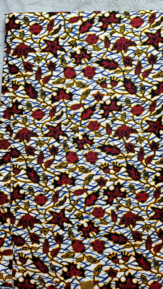 African Fabric - Ankara - African Print Fabric - African Quilts - African Style - Multicolor Fabric - White African print - Wholesale fabric