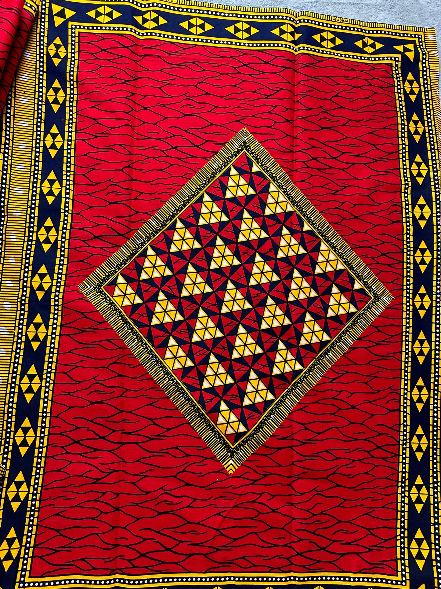 African Fabric - Craft African fabric - African Quilts - African Print Fabric - Red African print - Multicolor Fabric- Wholesale fabric