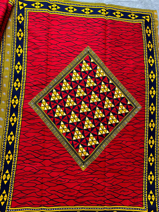 African Fabric - Craft African fabric - African Quilts - African Print Fabric - Red African print - Multicolor Fabric- Wholesale fabric