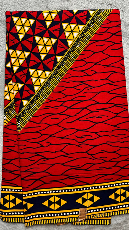 African Fabric - Craft African fabric - African Quilts - African Print Fabric - Red African print - Multicolor Fabric- Wholesale fabric