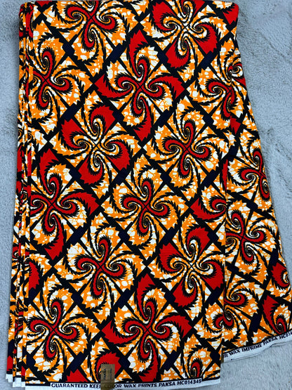 African Fabric - Red Ankara - African Print Fabric - Ankara Print - African Clothing - African Quilts - African cotton print