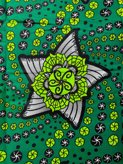 African Fabric - Ankara - African Clothing - Craft African fabric - Green African Print - Ankara Print