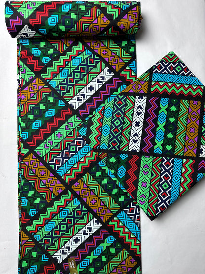 African Fabric - Ankara - African Clothing - Craft African fabric - Green Fabric - African Print - Cotton Fabric