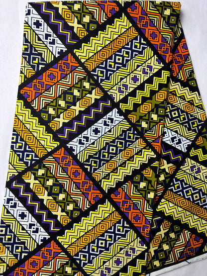 African Fabric - Ankara - African Clothing - Craft African fabric - Yellow Fabric - African Print - Cotton Print