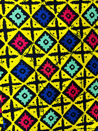 African Fabric - Yellow Ankara Fabric - African Print Fabric - African Clothing Fabric - Dressmaking Fabric - Ankara