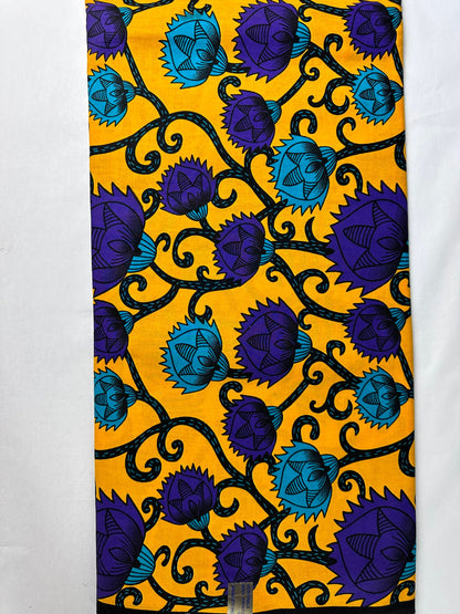 African Fabric - Ankara - African Clothing - Craft African fabric - Yellow African Print - African Style