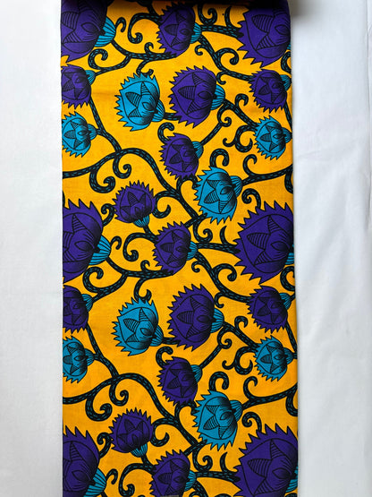 African Fabric - Ankara - African Clothing - Craft African fabric - Yellow African Print - African Style