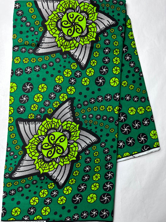 African Fabric - Ankara - African Clothing - Craft African fabric - Green African Print - Ankara Print