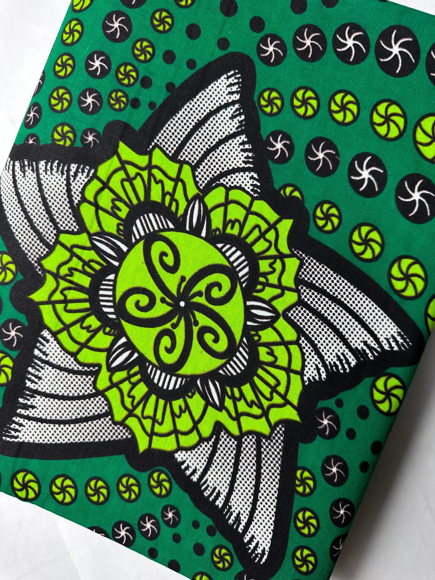 African Fabric - Ankara - African Clothing - Craft African fabric - Green African Print - Ankara Print