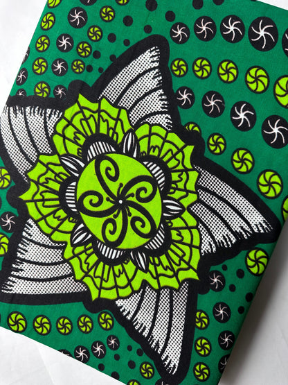 African Fabric - Ankara - African Clothing - Craft African fabric - Green African Print - Ankara Print