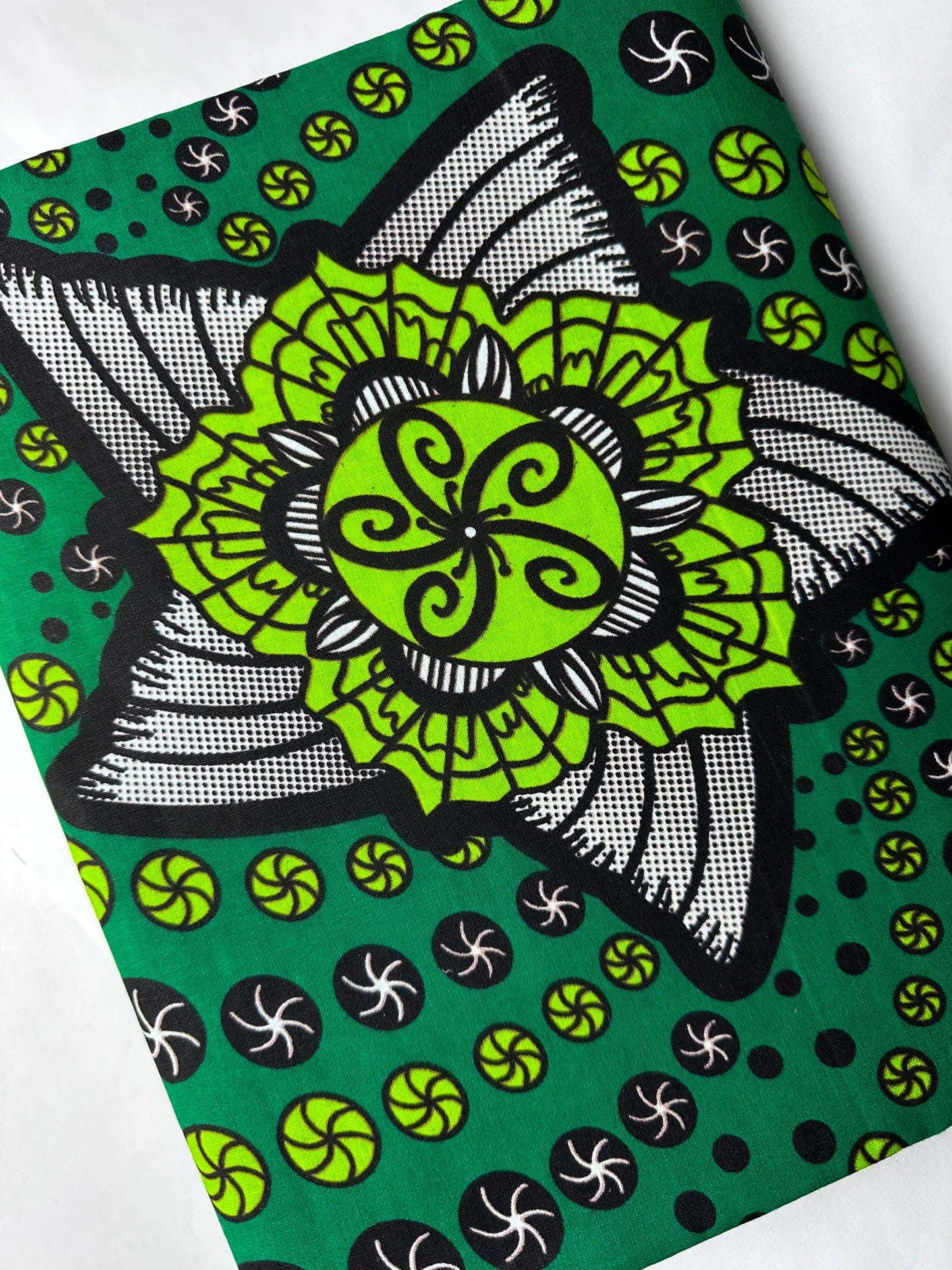 African Fabric - Ankara - African Clothing - Craft African fabric - Green African Print - Ankara Print