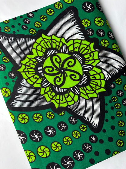 African Fabric - Ankara - African Clothing - Craft African fabric - Green African Print - Ankara Print