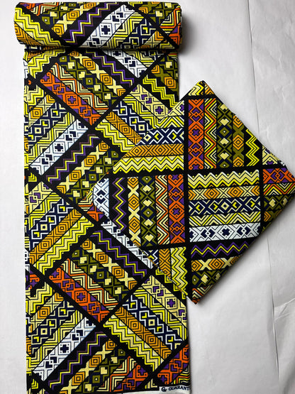 African Fabric - Ankara - African Clothing - Craft African fabric - Yellow Fabric - African Print - Cotton Print