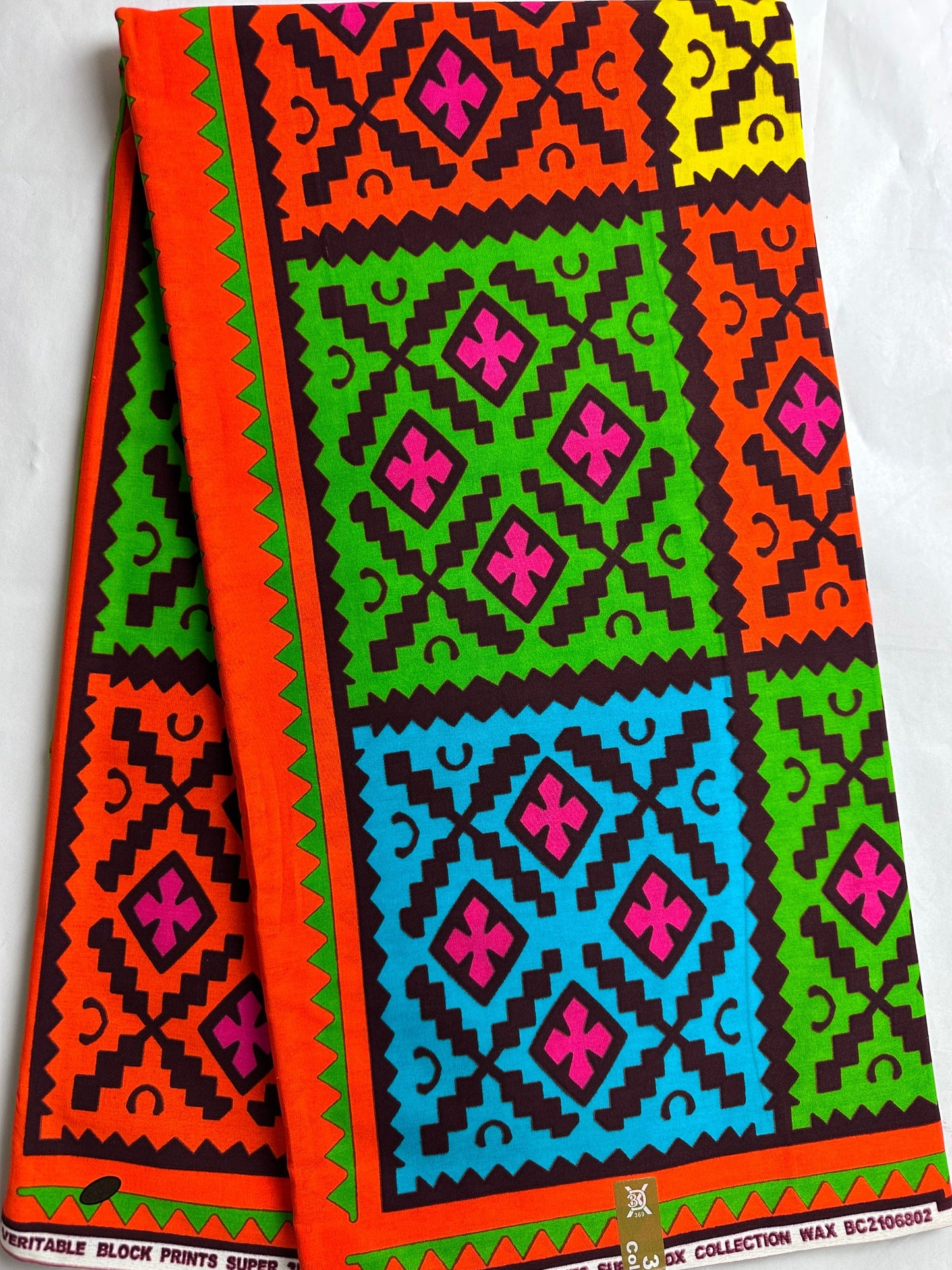 African Fabric - Ankara - African Clothing - Craft African fabric - Cotton African Fabric - Orange Ankara Print Fabric - African Style