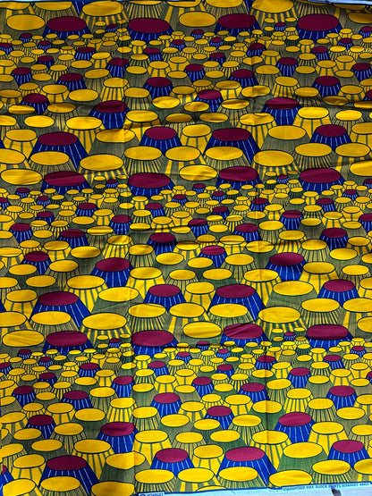 African Fabric - Yellow Ankara Print Fabric - African Clothing - Craft African fabric - Cotton African Fabric - Ankara Print - African Style