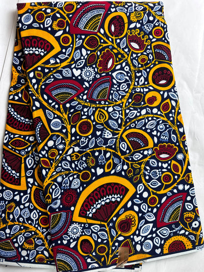 African Fabric - Orange Ankara - African Print Fabric - African Clothing Fabric - Dressmaking Fabric - African Quilts - Ankara cotton print