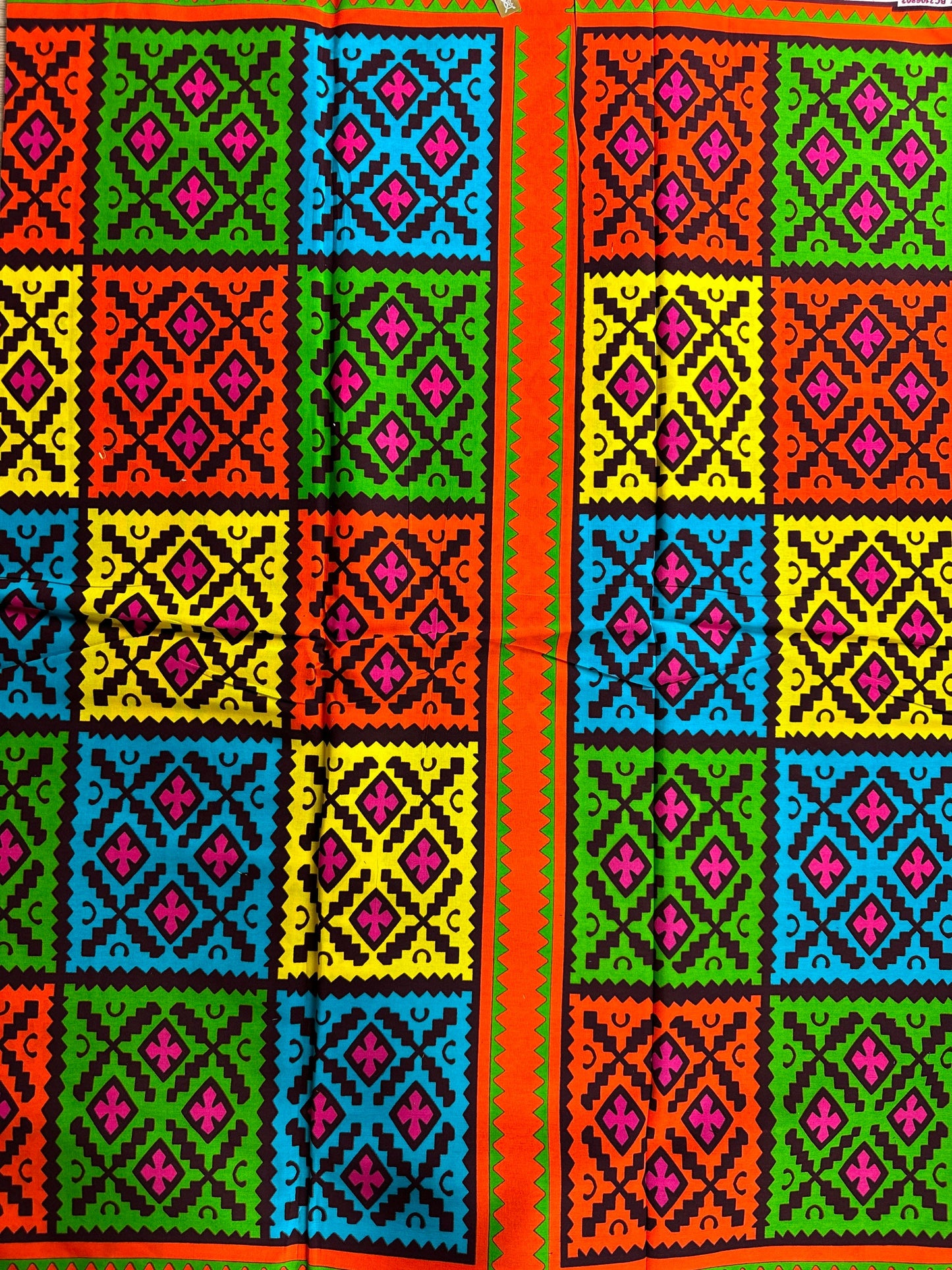 African Fabric - Ankara - African Clothing - Craft African fabric - Cotton African Fabric - Orange Ankara Print Fabric - African Style