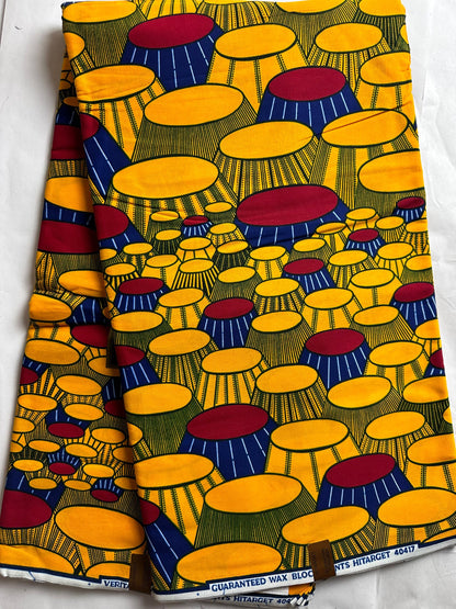 African Fabric - Yellow Ankara Print Fabric - African Clothing - Craft African fabric - Cotton African Fabric - Ankara Print - African Style