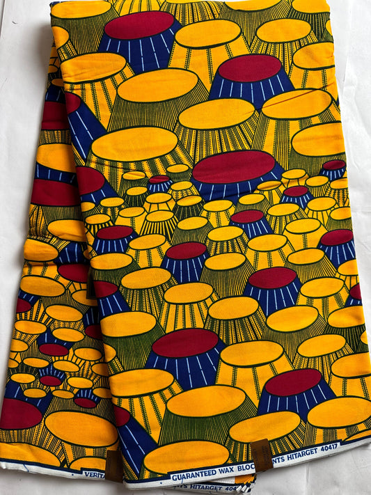 African Fabric - Yellow Ankara Print Fabric - African Clothing - Craft African fabric - Cotton African Fabric - Ankara Print - African Style