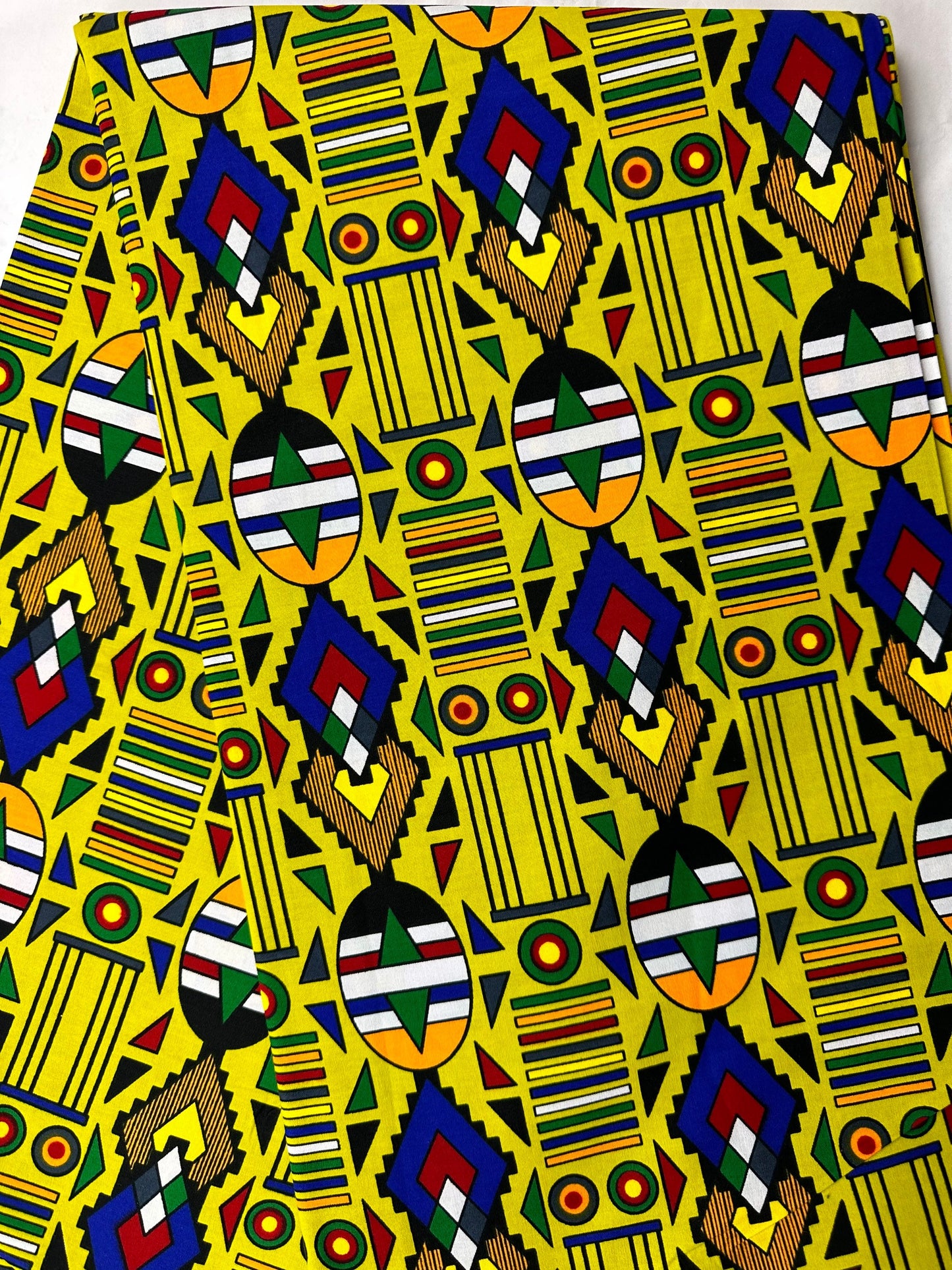 African Fabric - Ankara - Yellow African Clothing Fabric - Craft African fabric - Cotton African Fabric - Ankara Print