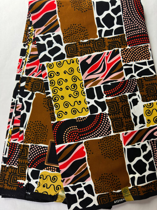 African Fabric - Ankara - African Print Fabric - African Clothing Fabric - Dressmaking Fabric - Brown African Print fabric