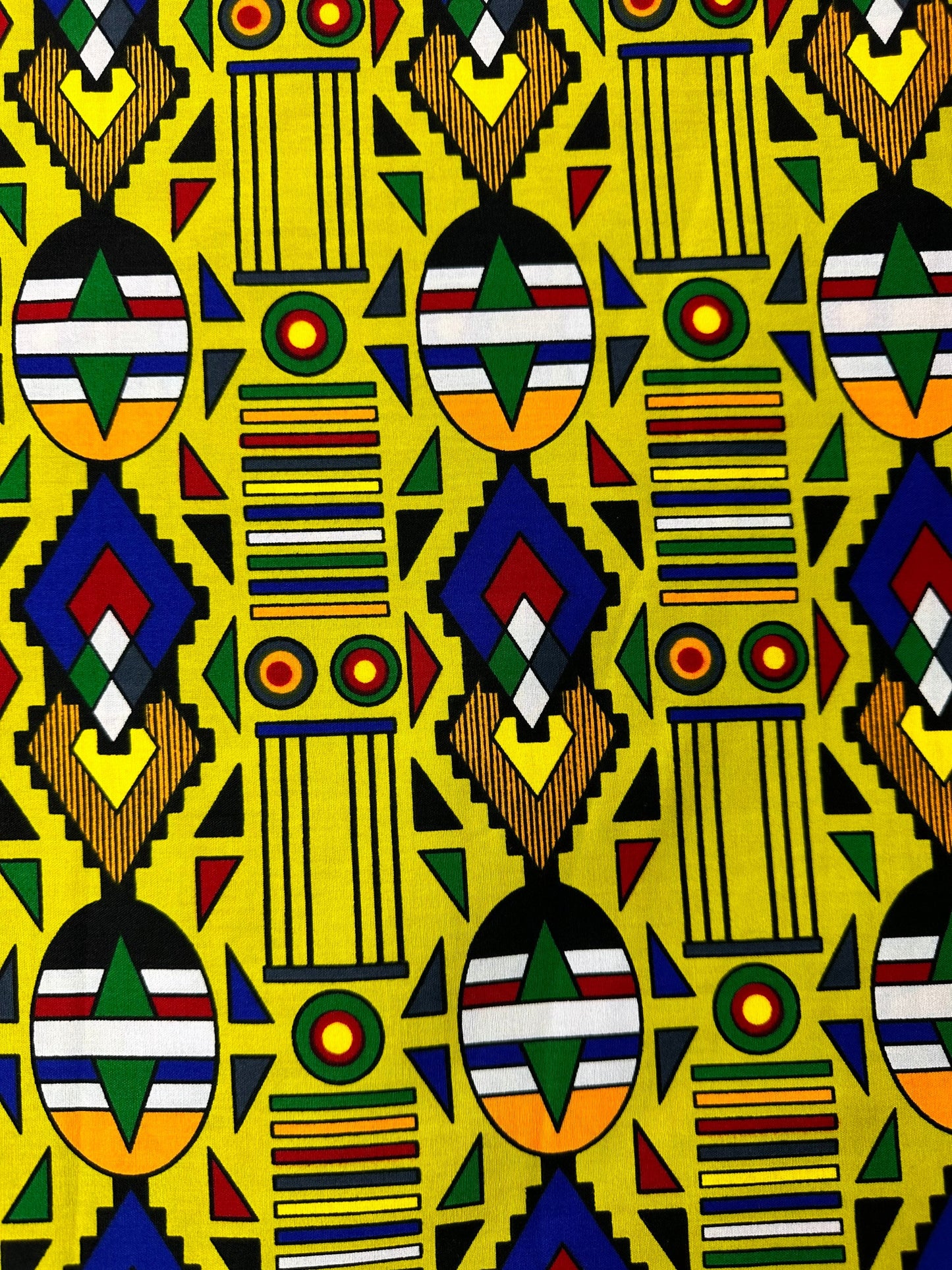 African Fabric - Ankara - Yellow African Clothing Fabric - Craft African fabric - Cotton African Fabric - Ankara Print