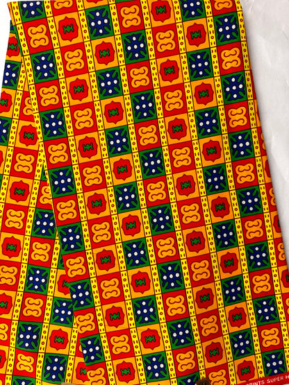 African Fabric - Ankara - Orange Africa Print Fabric- African African Clothing - Craft African fabric - Ankara Print