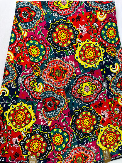 African Fabric - Ankara - African Clothing - Craft African fabric - Cotton African Fabric - Red Ankara Print - African Style