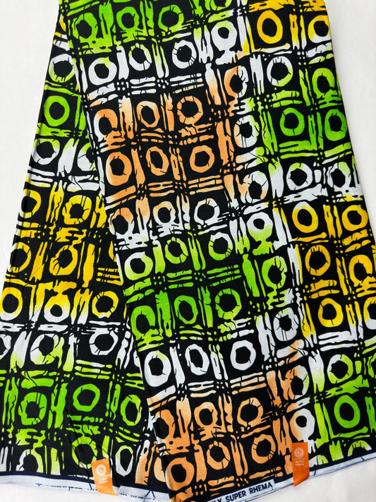 African Fabric - Ankara - African Clothing - Craft fabric - Green Ankara Print Fabric - African Print - African Style - Cotton Fabric