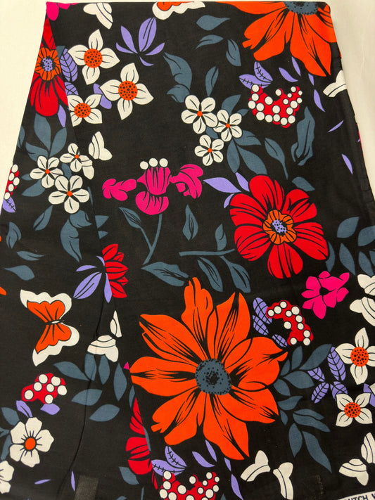 African Fabric - Ankara - African Clothing - Craft fabric - Orange Ankara Print Fabric - African Print - African Style - Cotton Fabric