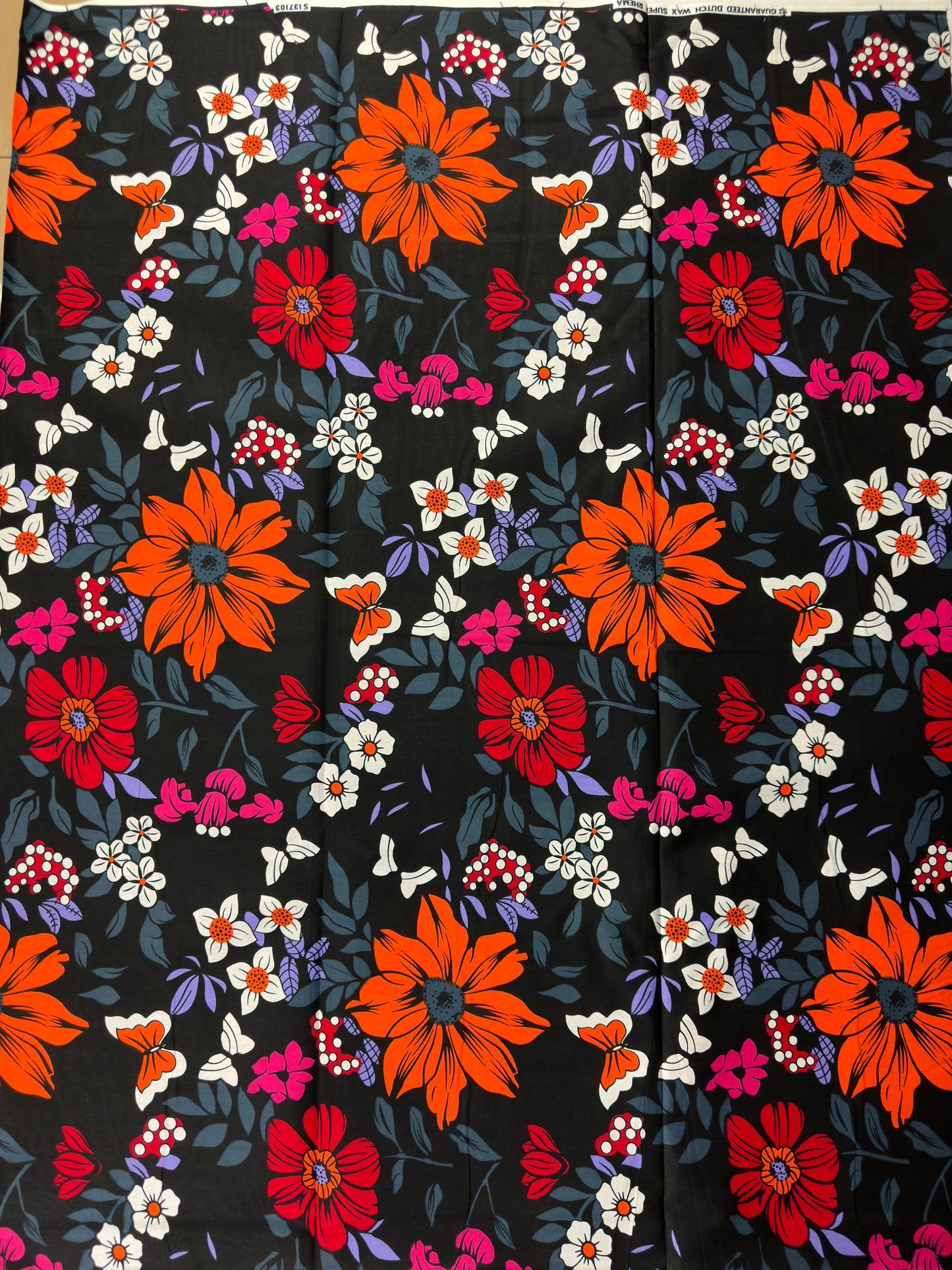African Fabric - Ankara - African Clothing - Craft fabric - Orange Ankara Print Fabric - African Print - African Style - Cotton Fabric