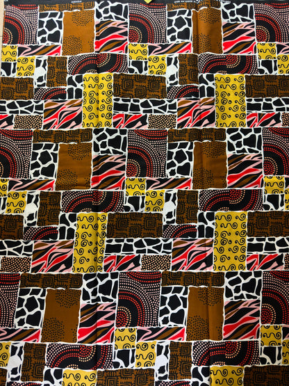 African Fabric - Ankara - African Print Fabric - African Clothing Fabric - Dressmaking Fabric - Brown African Print fabric